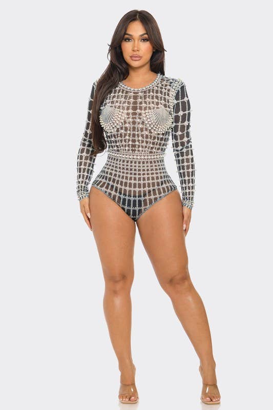 Shell Rhinestone Bodysuit