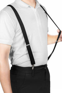 Slim Elastic Sweatband Clip-On Y-Back Suspenders