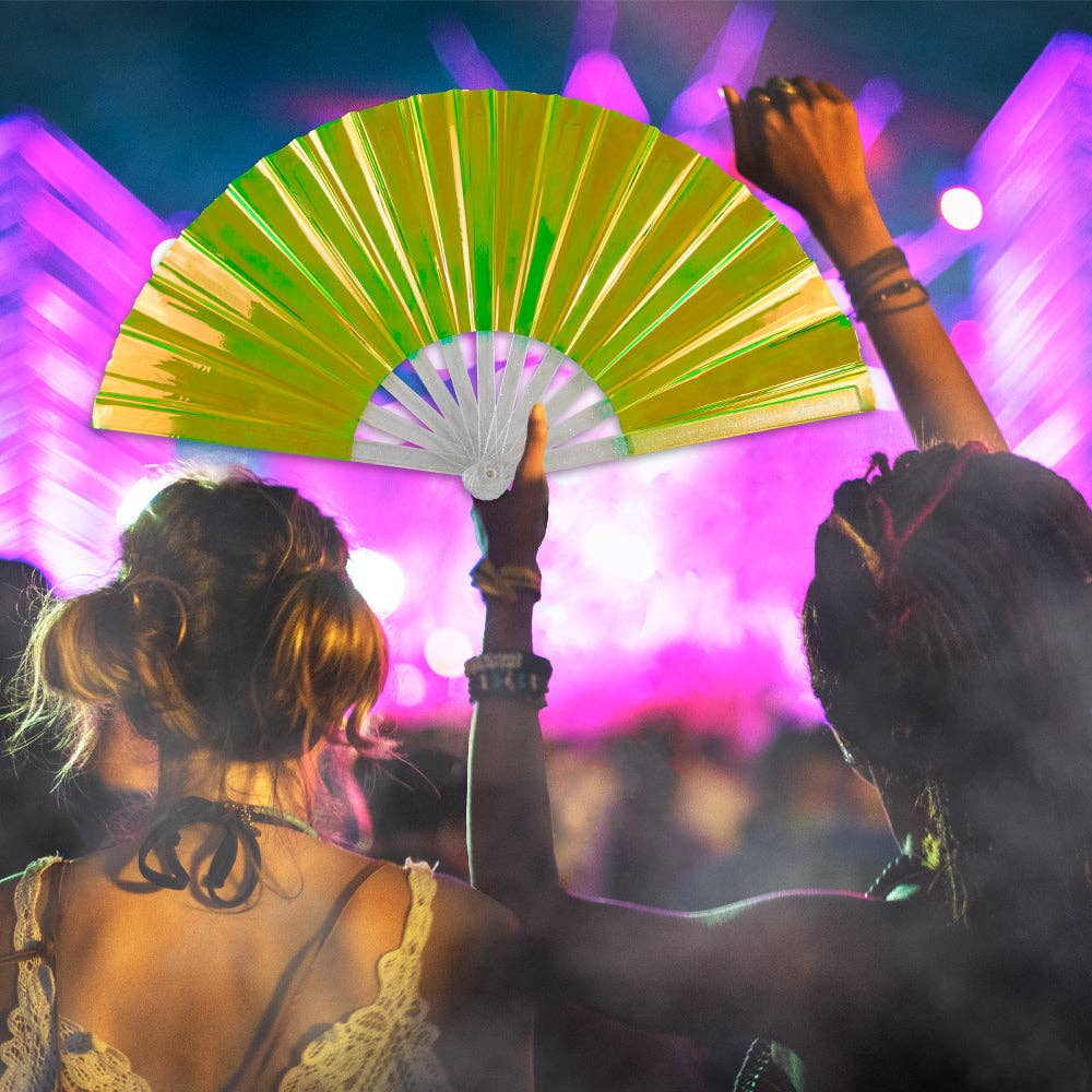 Iridescent Neon Green X-Large Fan