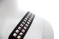 Chest Harness - Halford Style Studded X-Cross PVC Vegan