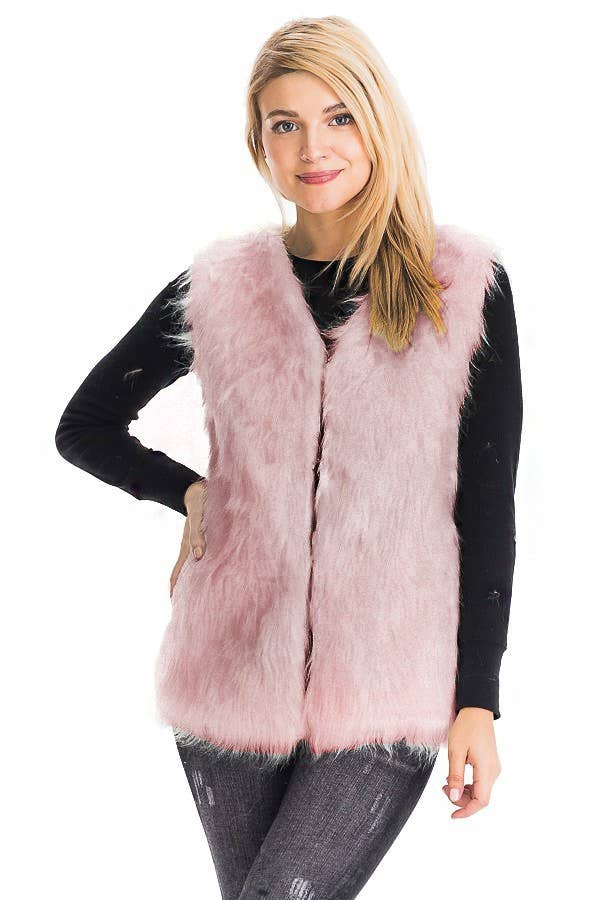 Angora Fur Vest with Hook
