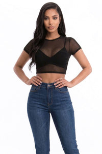 Mesh Sheer Crop Top