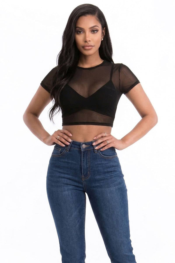 Mesh Sheer Crop Top