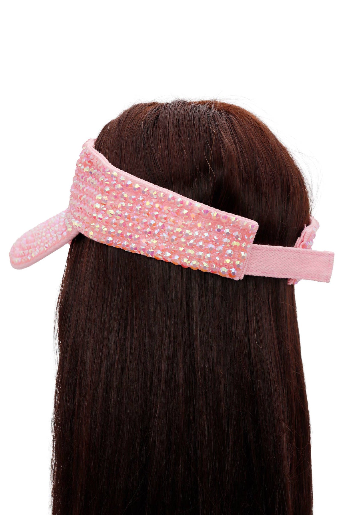 Rhinestone Velcro Back Visor