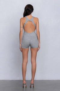 V-neck romper w/ back cut out