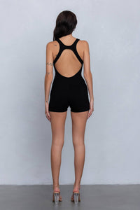 V-neck romper w/ back cut out