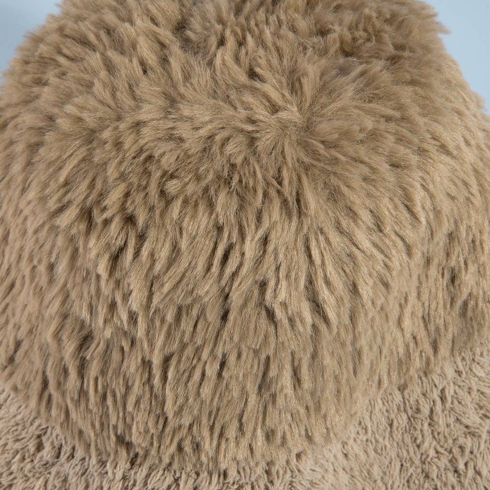 Mixed Faux Fur Loose Bucket Hat