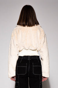 Fuzzy Faux Fur Crop Jacket