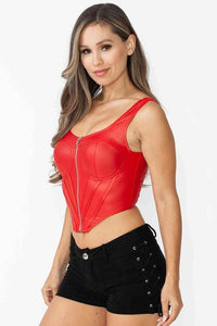 ZIP FRONT BUSTIER TOP