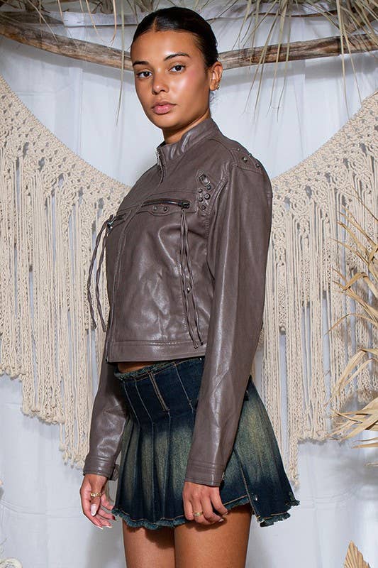 Studded Zip Up Jacket