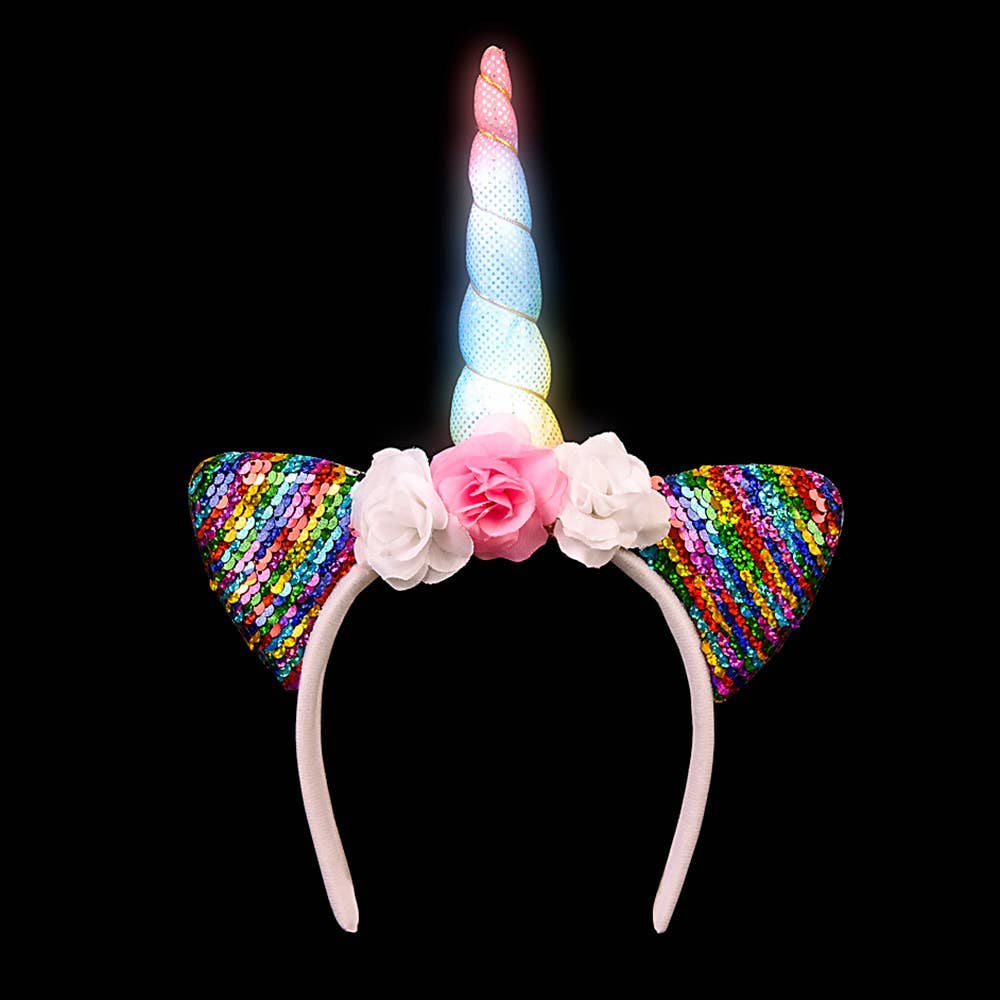 LIGHT-UP UNICORN FLOWER HEADBAND