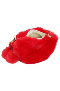 Heart Glitter Faux Fur Crossbody Shoulder Bag