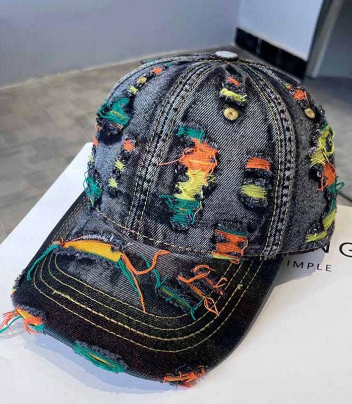 Ripped Denim Baseball Cap