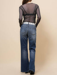 Glitter Silver Sheer Top