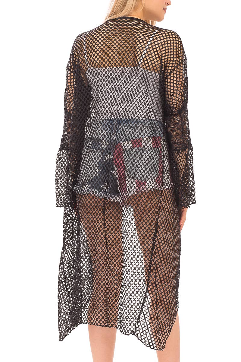 Fishnet Lace Kimono