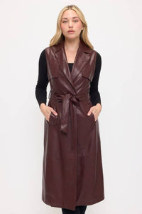 Neo Luxe Leather Trench