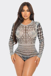Shell Rhinestone Bodysuit