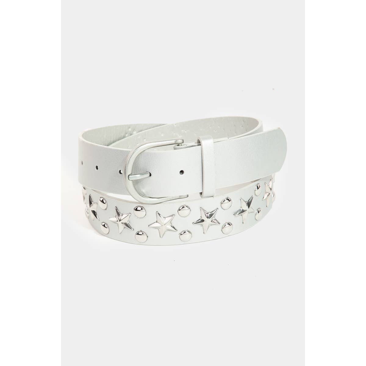 Metallic Stars Vegan Leather Belt