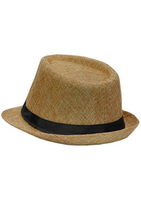 Open Weave Light Weight Flax Fabric Fedora