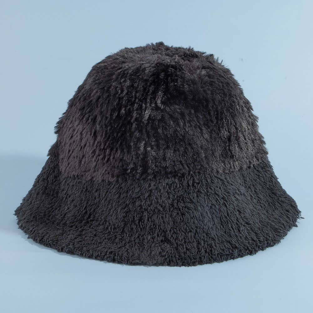 Mixed Faux Fur Loose Bucket Hat