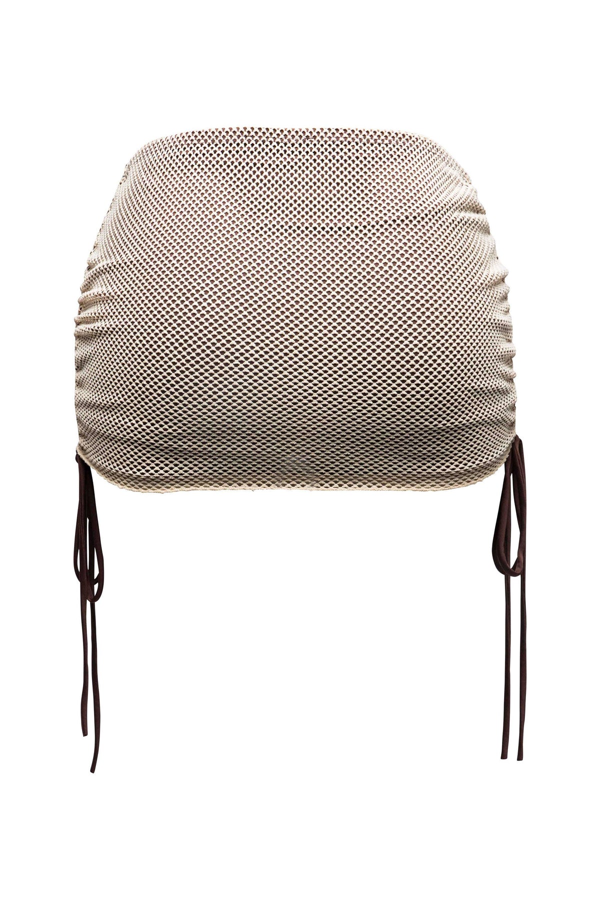 Ruched mesh contrast mini skirt