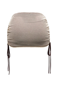 Ruched mesh contrast mini skirt