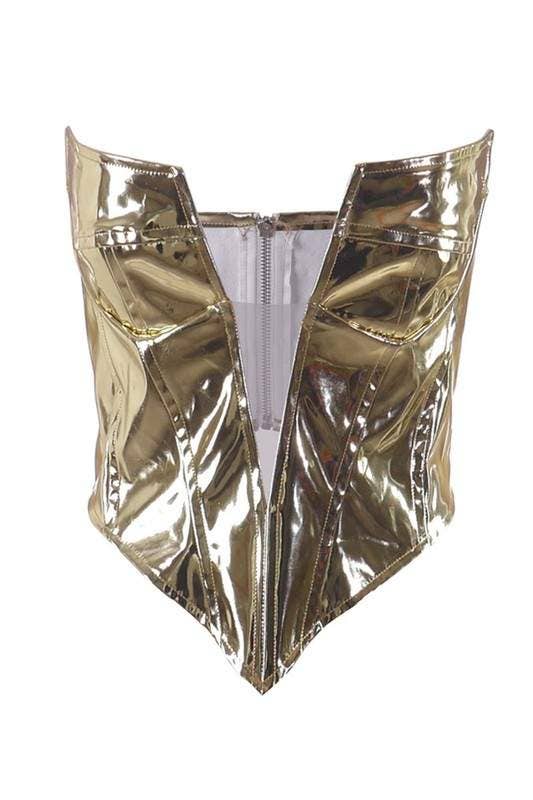 Metallic bustier top