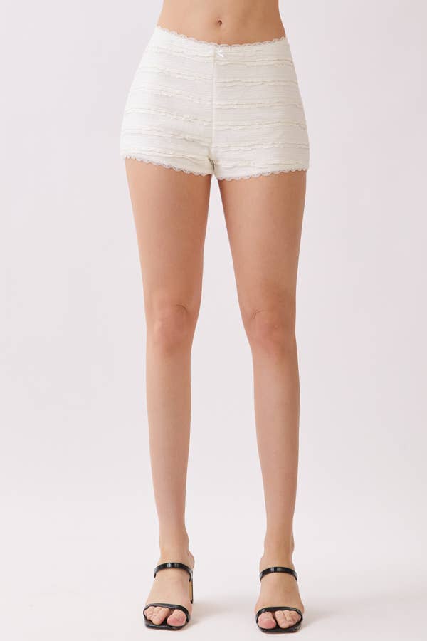 STRETCH FRILL LACE SHORTS
