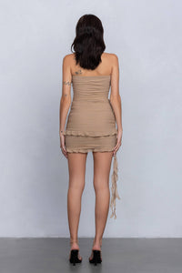 Mesh ruched tube top or mini skirt