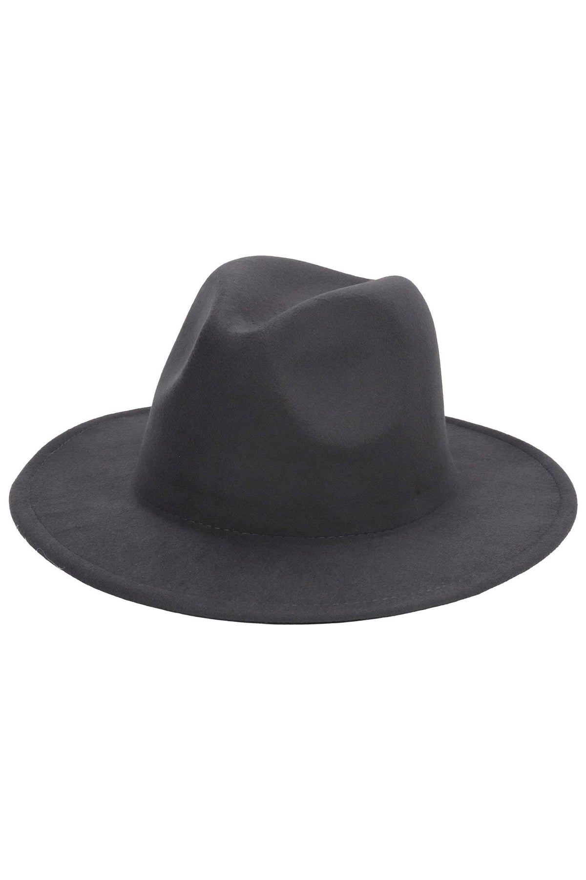 Solid Plain Standard Brim Felt Rancher Hat