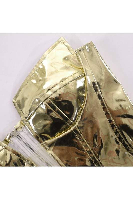 Metallic bustier top
