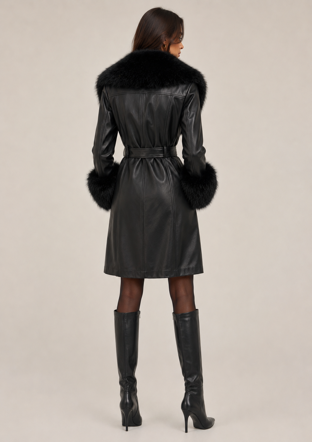 After Dark Luxe Faux Fur Leather Coat