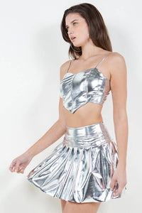 Plus Pleated Mini Skirt