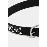 Metallic Stars Vegan Leather Belt