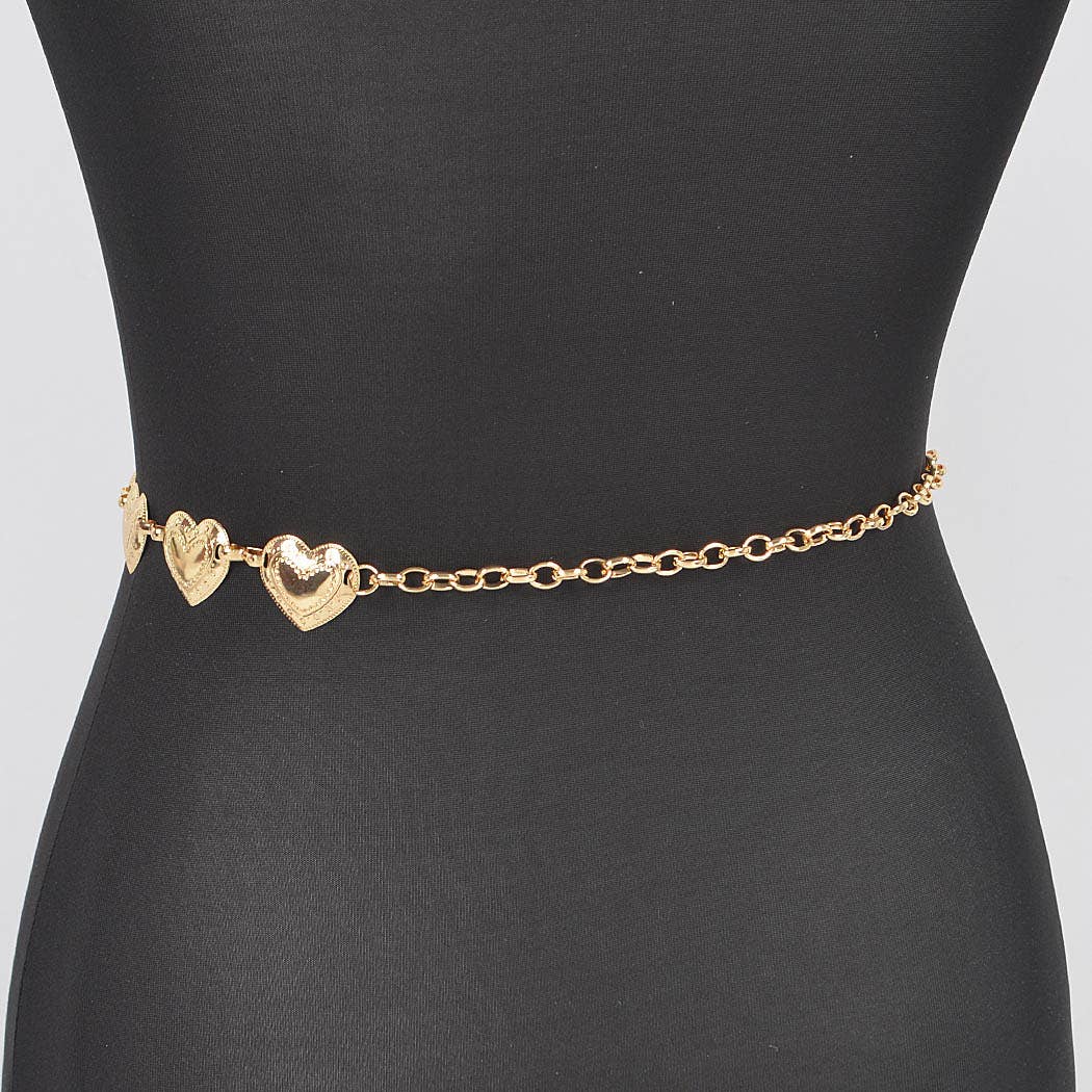 Heart Shape Metal Chain Belt