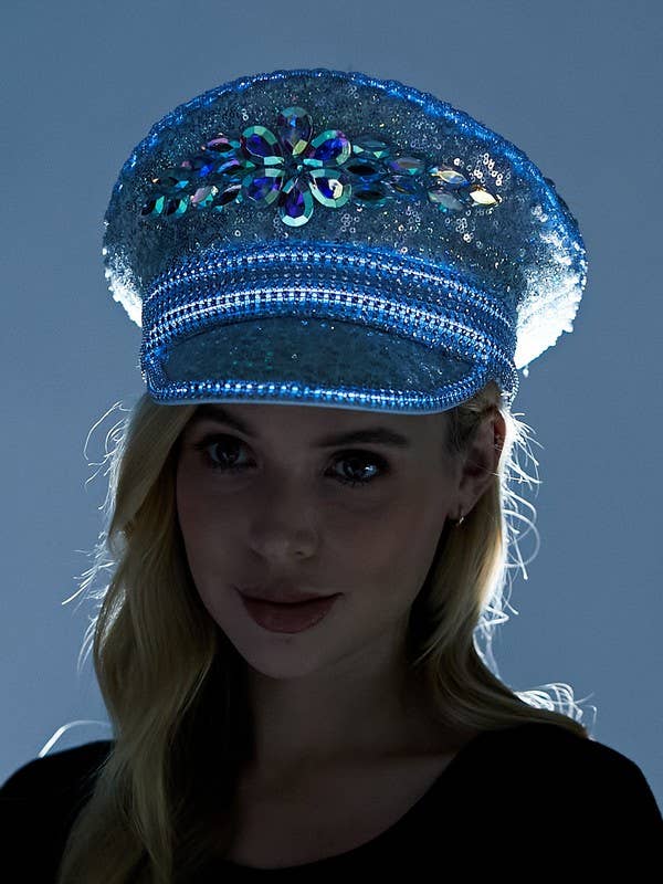Silver Gems Light-Up Captain Hat