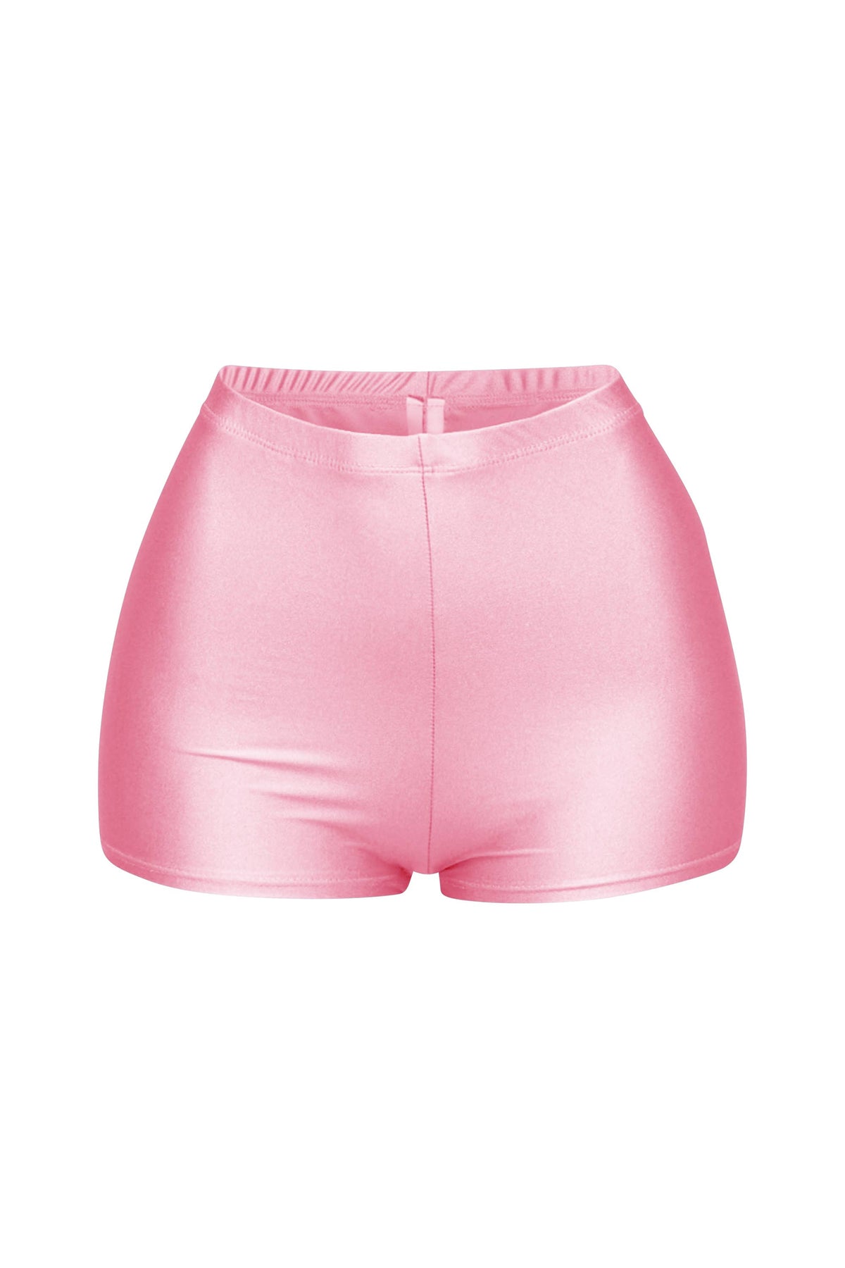 Shiny tricot high waisted shorts