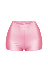 Shiny tricot high waisted shorts