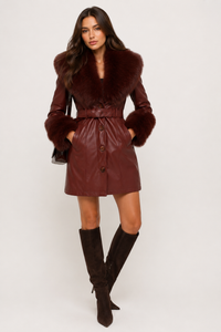 After Dark Luxe Faux Fur Leather Coat