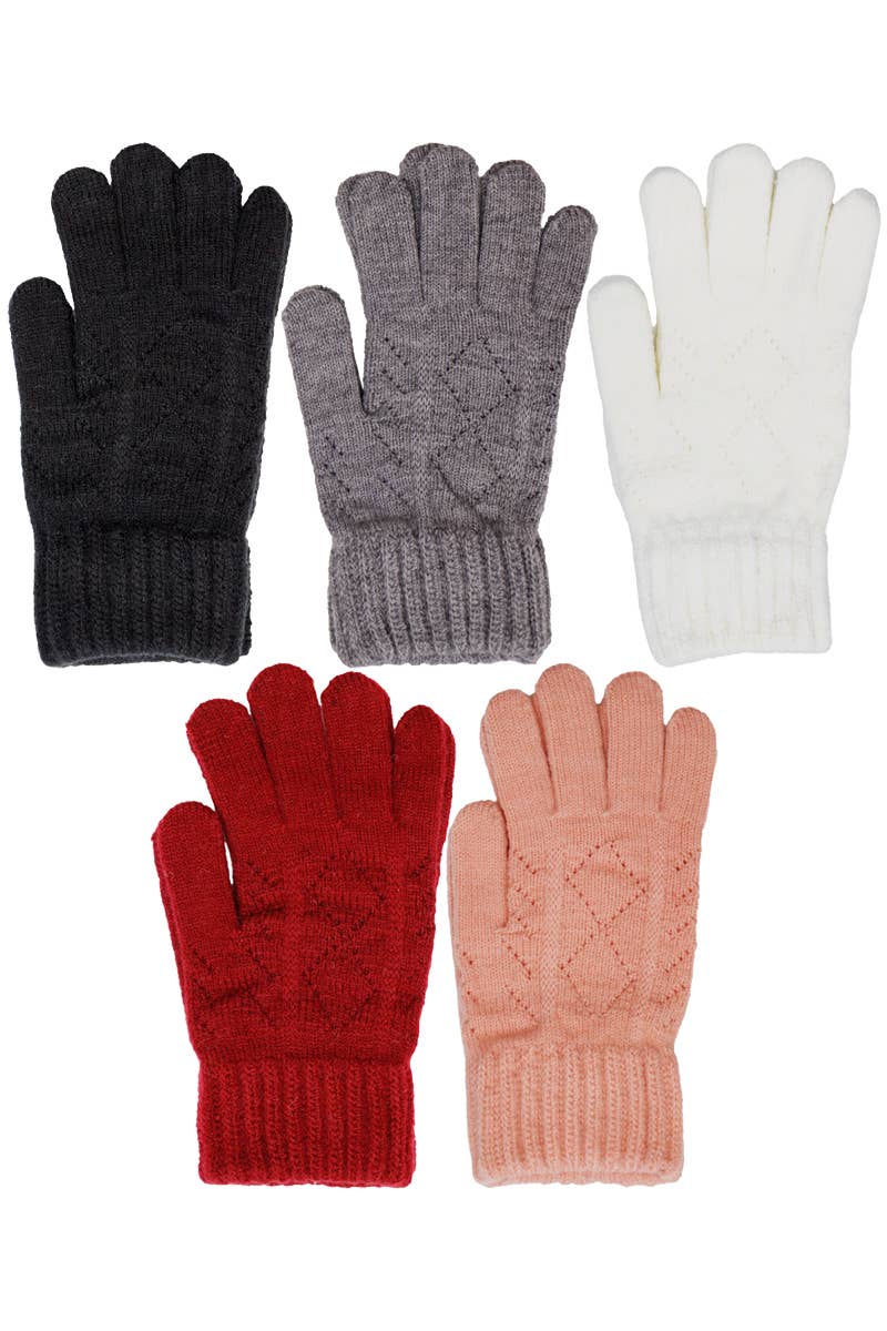 Diamond Vent Slit Fingertip Touchscreen Gloves