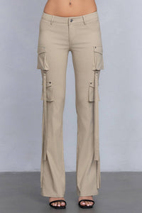 Stretchy flared cargo pants