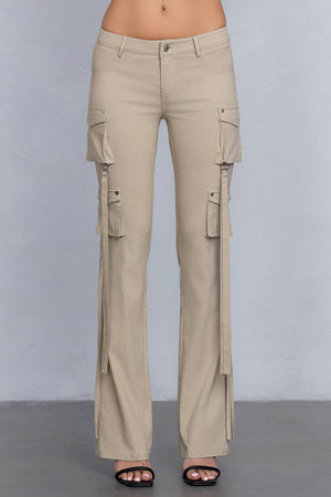 Stretchy flared cargo pants