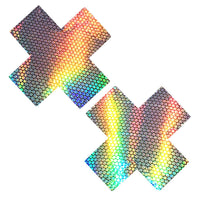 Liquid Party Silver Holographic X Factor Nipple Cover Pasties