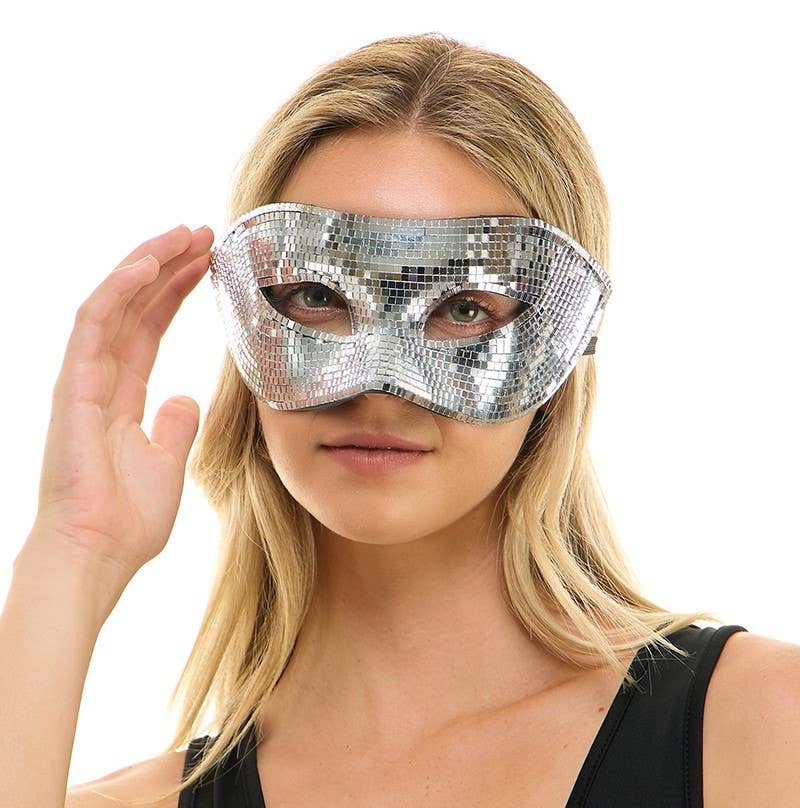 Silver Mirror Half Mask