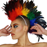 Rainbow Feather Mohawk-Coque