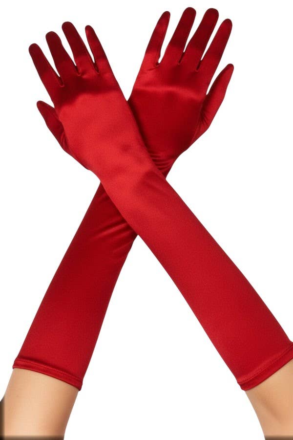 Red Long Opera Gloves