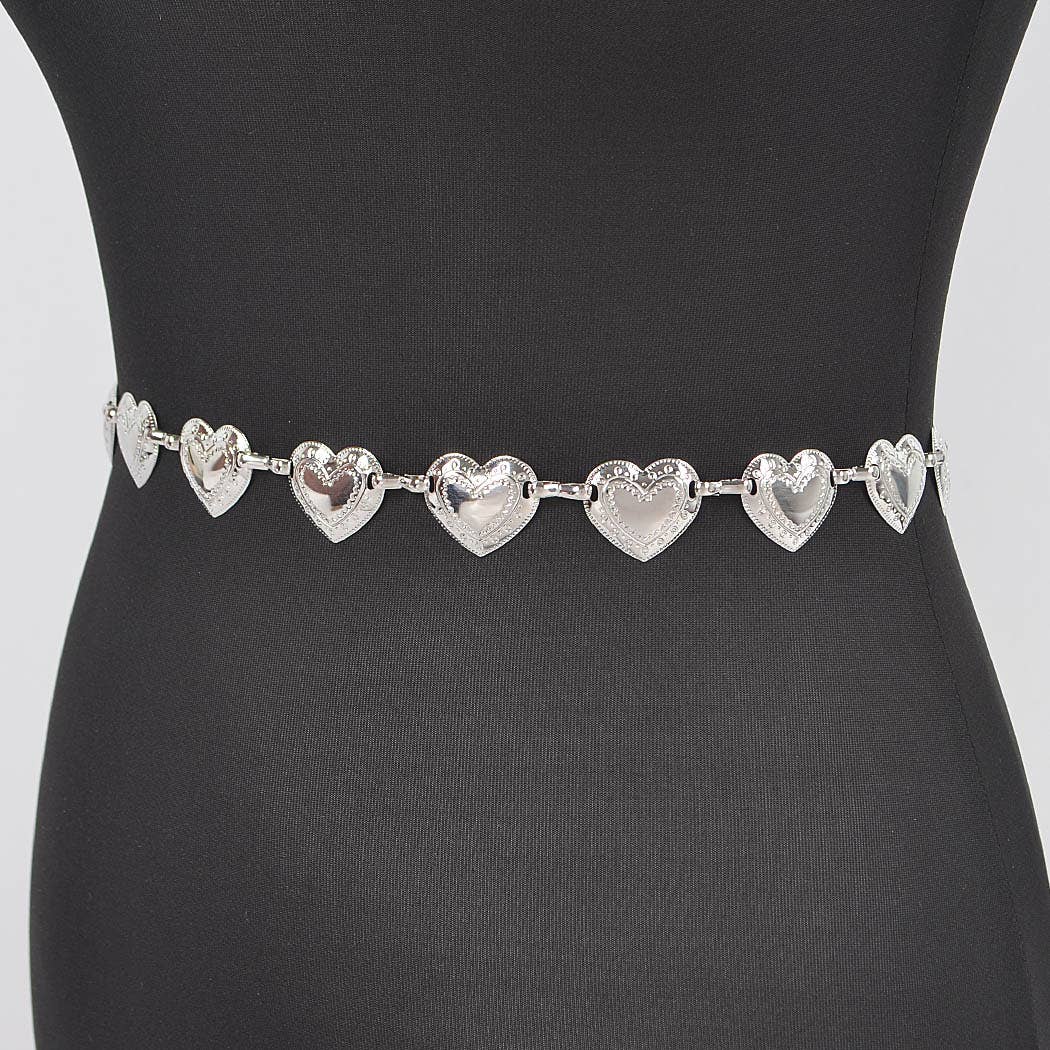 Heart Shape Metal Chain Belt