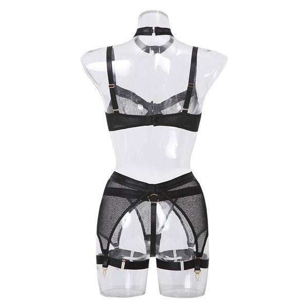 See Through Set with Garter Shorts