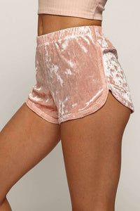 STRETCH CRUSHED VELVET SHORTS