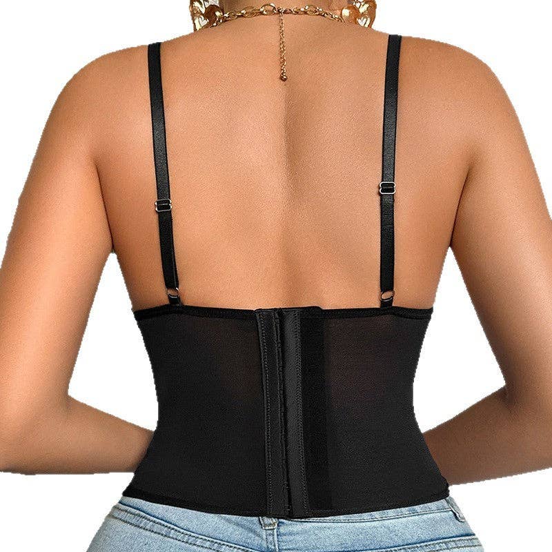 Lace Corset Sheer Top
